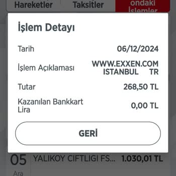 Exxen Hesabım Olmadan Kredi Kartımdan İzinsiz Ücret Çekimi