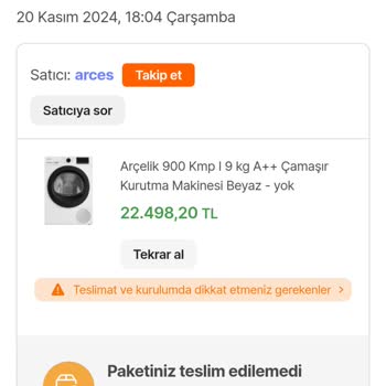 Teslim Edilemeyen Ürün Ve Dalga Geçen Çözüm