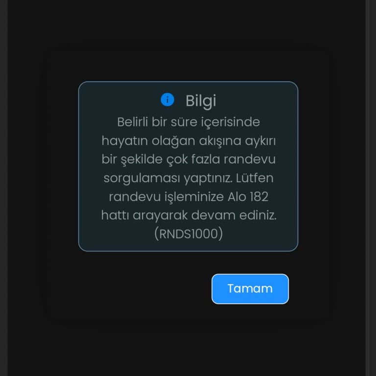 MHRS Randevu Kısıtlaması Sorunu