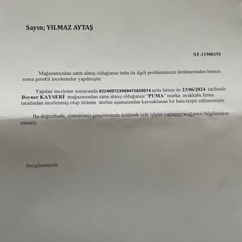 Puma Ayakkabıda Beklenmedik Yırtılma Sorunu