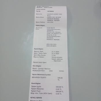 Hasarlı Çamaşır Makinesi Ve Yetersiz Destek Süreci