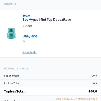 Aygaz Mobil Uygulaması Üzerinden Verilen Siparişin Teslim Edilmemesi Ve İletişim Sorunları