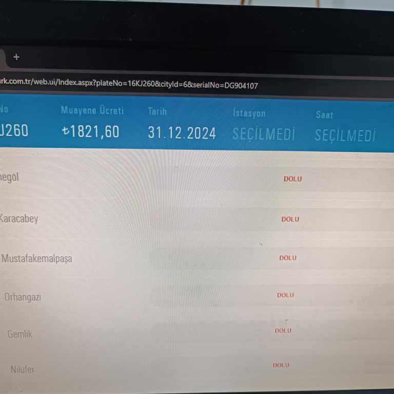Araç Muayene Tarihlerinde Mağduriyet