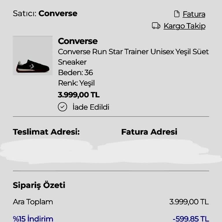 Converse İadesinde Sorun Ve Para İadesi Belirsizliği