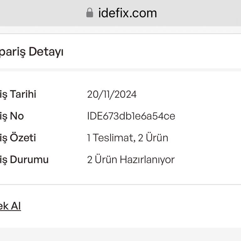 İdefix'te İptal Edilemeyen Sipariş Sorunu