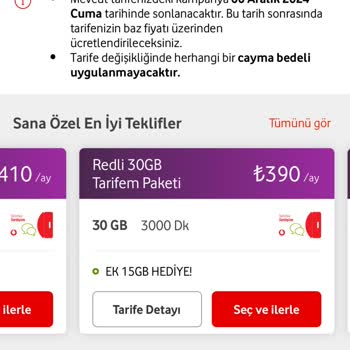 Vodafone Tarife Değişikliği Mağduriyeti