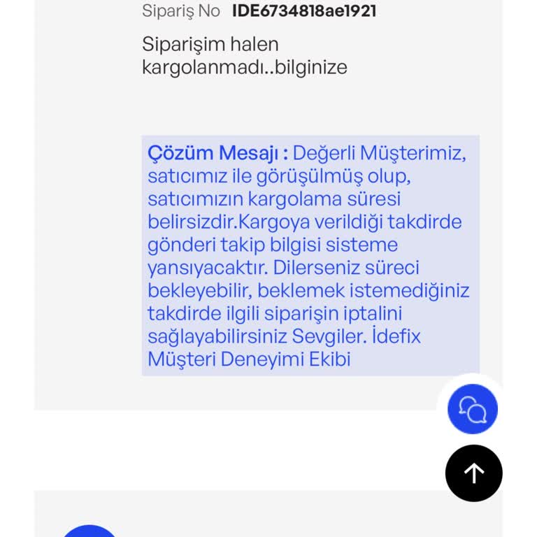 Kargolanmayan Ürün Ve Yetersiz Müşteri Hizmetleri