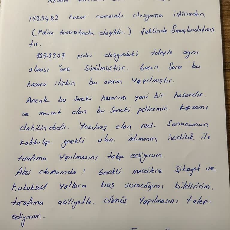 Sigorta Şirketinin Yetersiz Hizmeti Ve Tekrarlanan Sorunlar