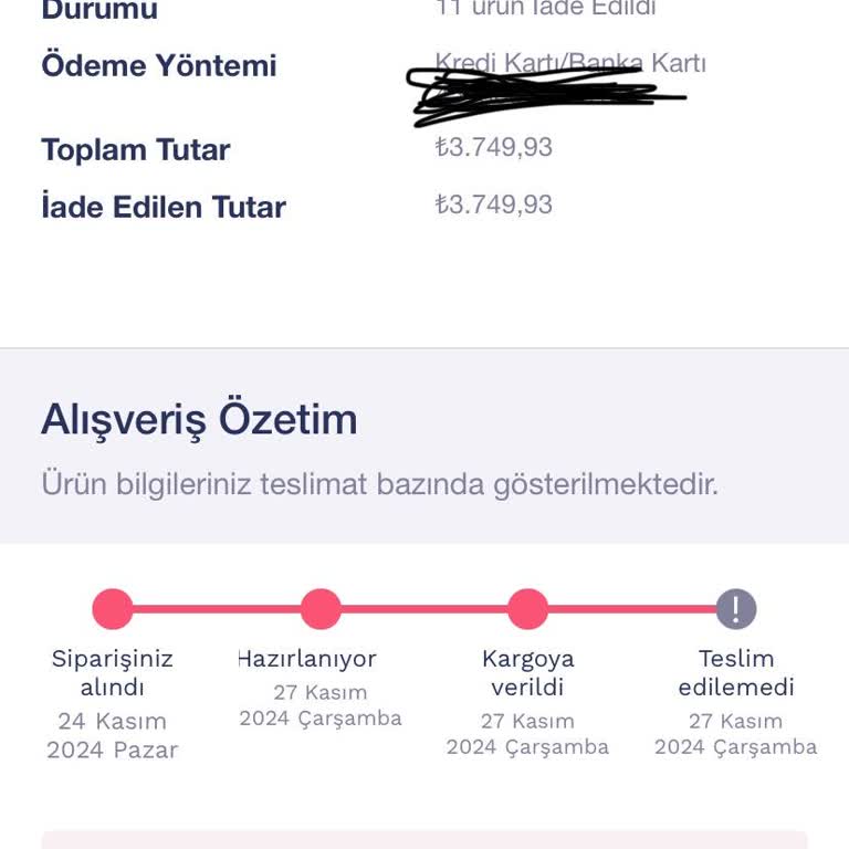 Sipariş Teslim Edilmedi, Ücret İadesi Başlatıldı: Çeyiz Ürünlerim Ne Olacak
