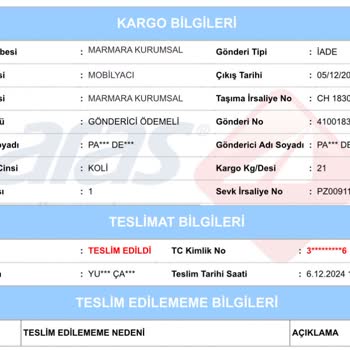 Aras Kargo'nun Teslimat Sorunu Ve Ulaşılmaz Müşteri Hizmetleri