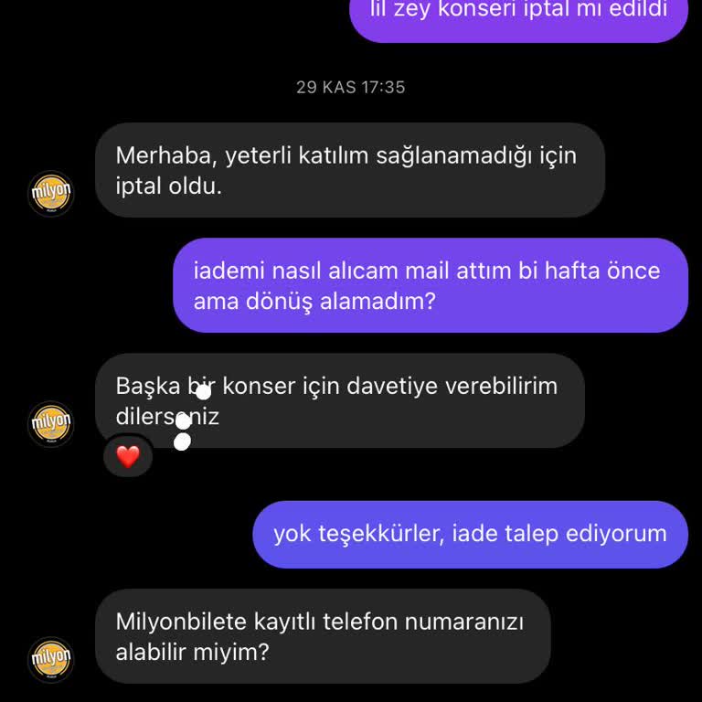 İptal Edilen Konser İçin İade Sorunu