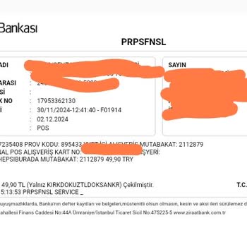 Hepsiburada Hesabımdan İzinsiz Para Çekilmesi