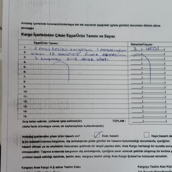 Aras Kargo İle Sürekli Hasarlı Teslimatlar Ve Ücret Sorunu