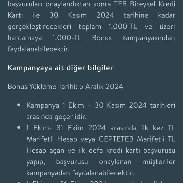 TEB Bankası'nın Bonus Kampanyası Hüsranı
