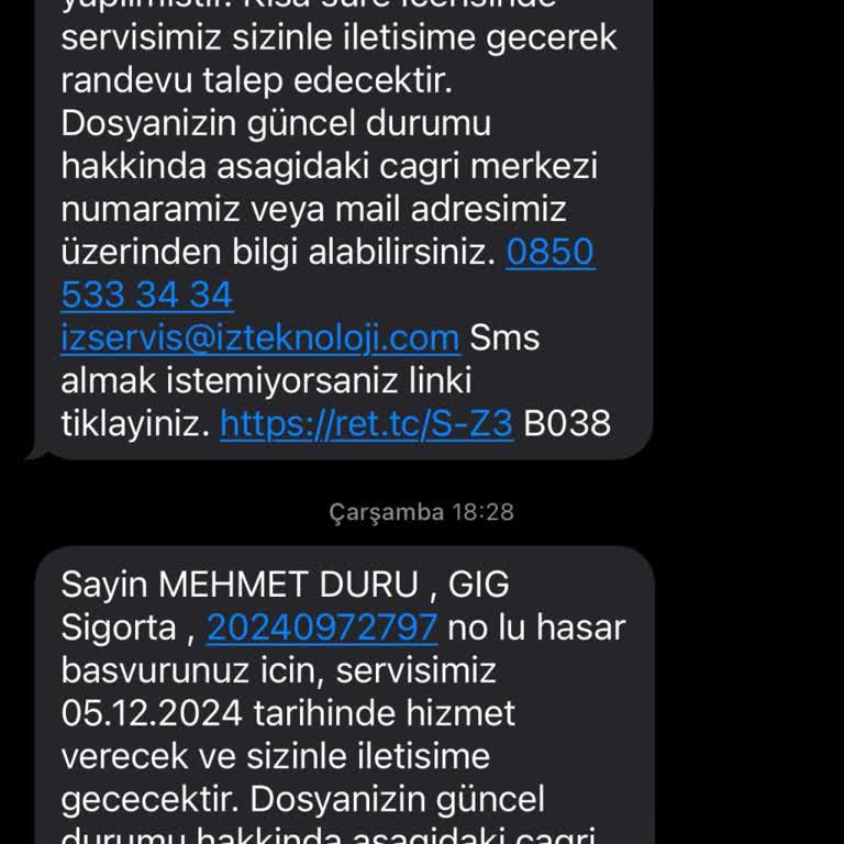 Gig Sigorta'nın Servis Randevusu Sorunu