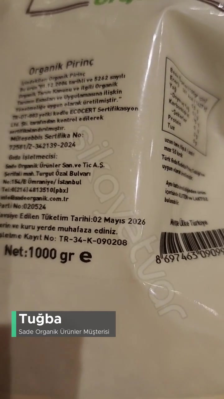 Sade Organik Bayat Pirinç videonun kapak resmi