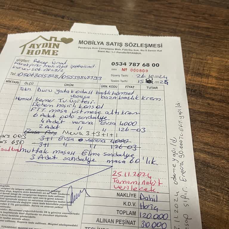Aydın Home'den Aldığım Mobilyalar Teslim Edilmedi, Paramı İstiyorum