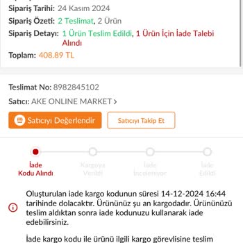 Kargo Teslim Edilmedi, Mesaj Geldi
