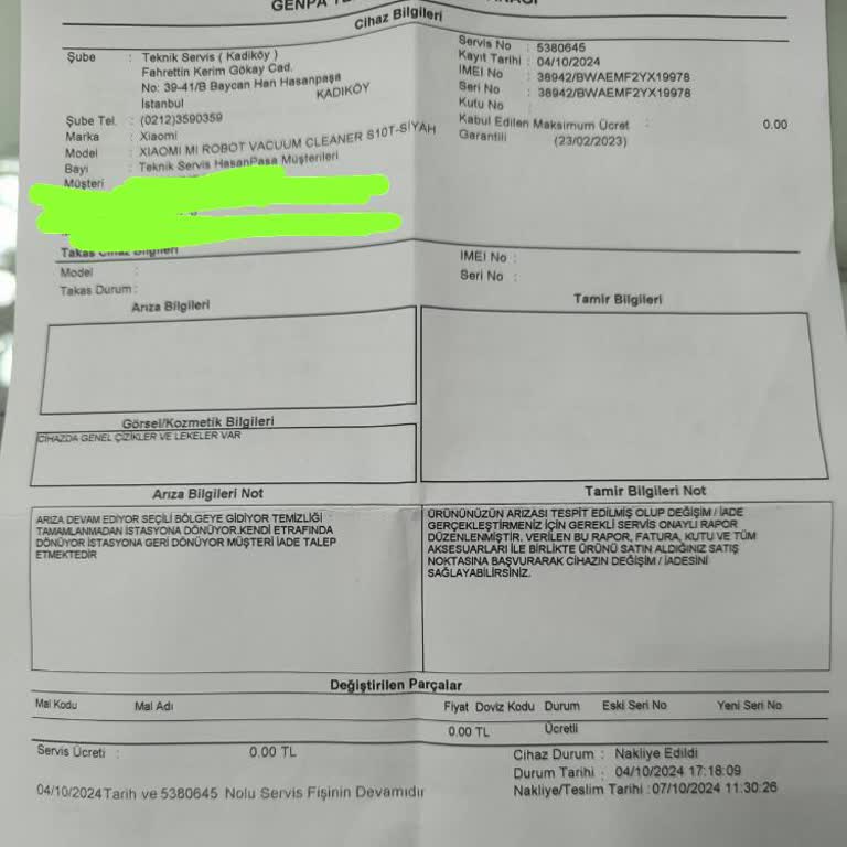 Ücret İadesi Ve Cihaz Teslimatı Sorunu