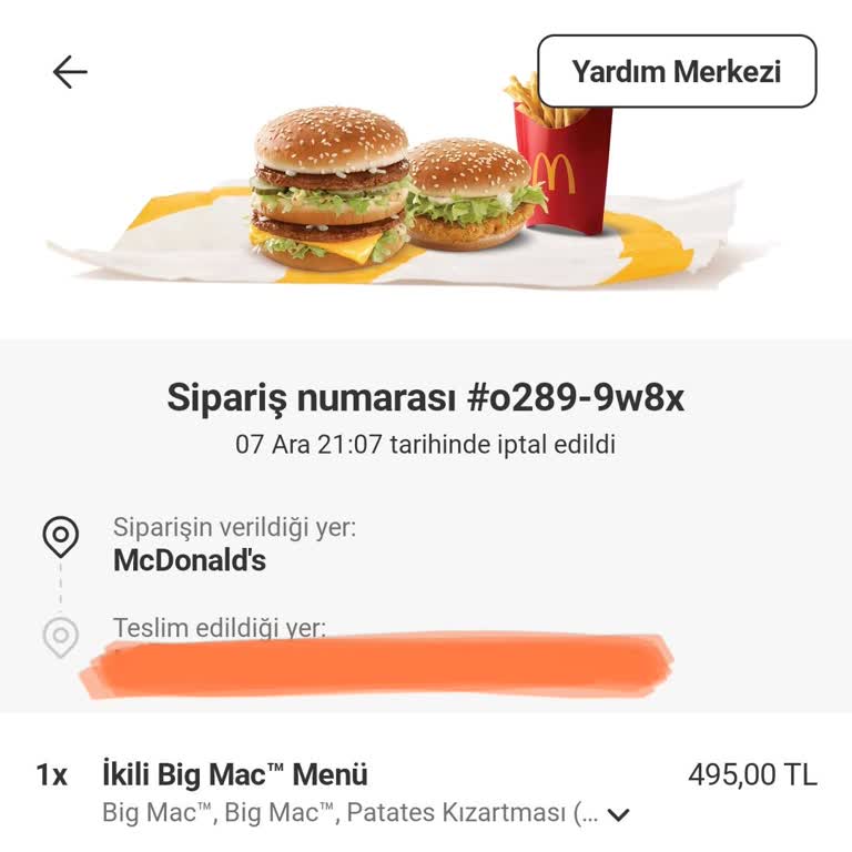 Yemeksepeti Üzerinden Verilen Siparişin Teslim Sorunu Ve Müşteri Hizmetleri Eksikliği