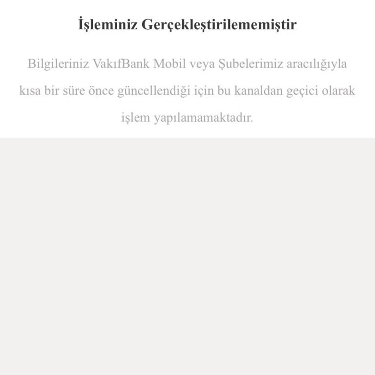 VakıfBank Mobil Bankacılıkta Güncelleme Sorunu