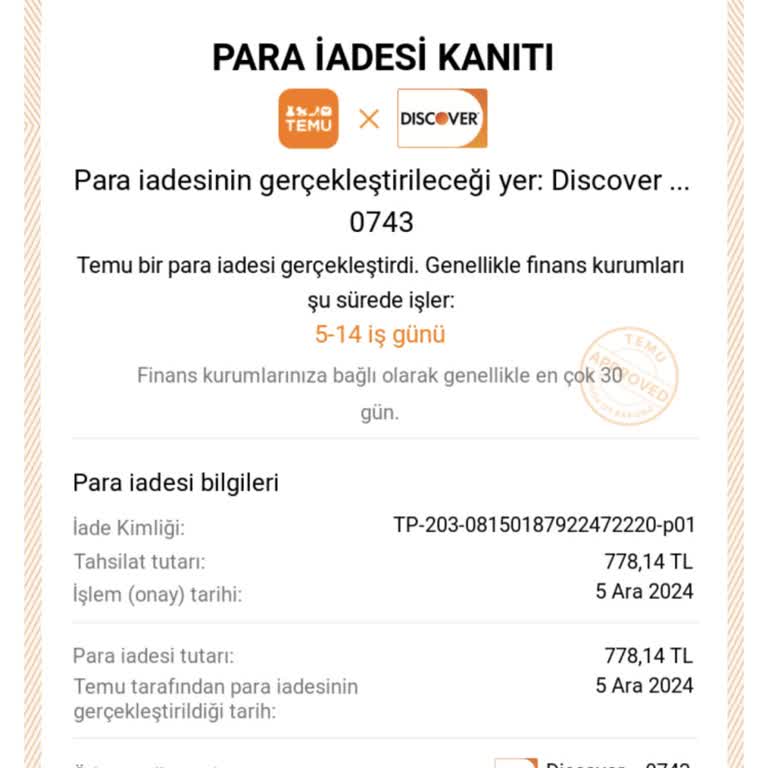 İade Edilmeyen Para Ve İletişim Sorunu