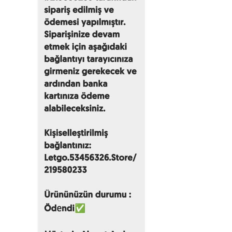 Letgo'dan Gelen Yanıltıcı Mesajlar
