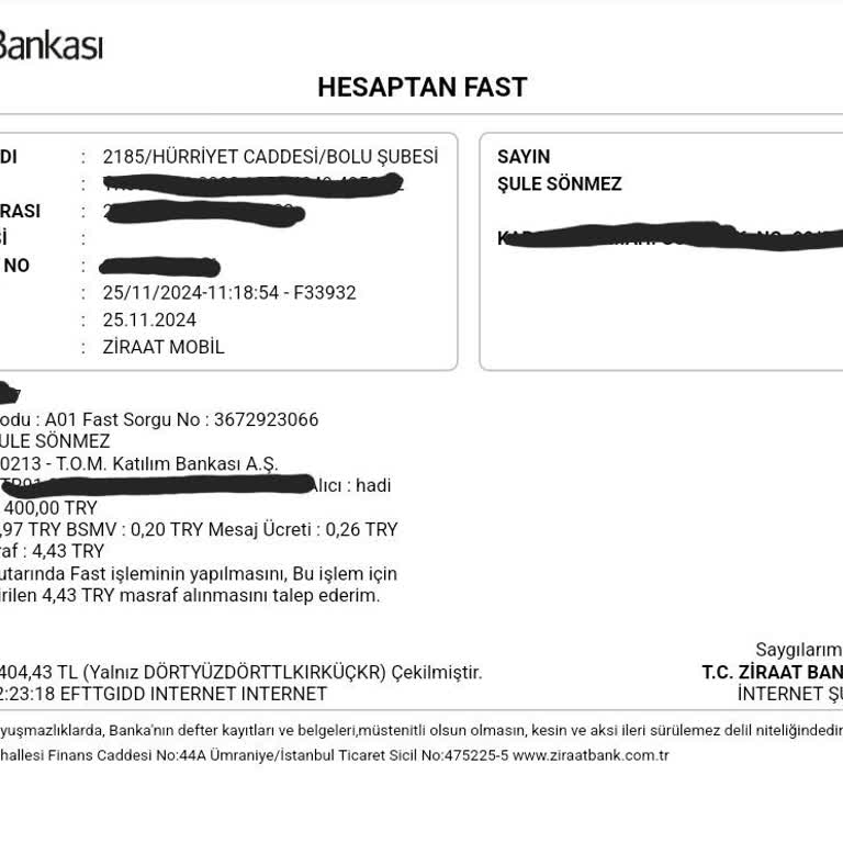 Ziraat Bankası'ndan Hadi Hesabına Gönderilen Para İadesi Sorunu