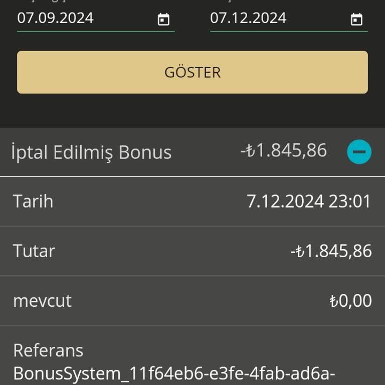 Kazançlarım Bonus Olarak Gözüküyor, Param Yok Oldu!