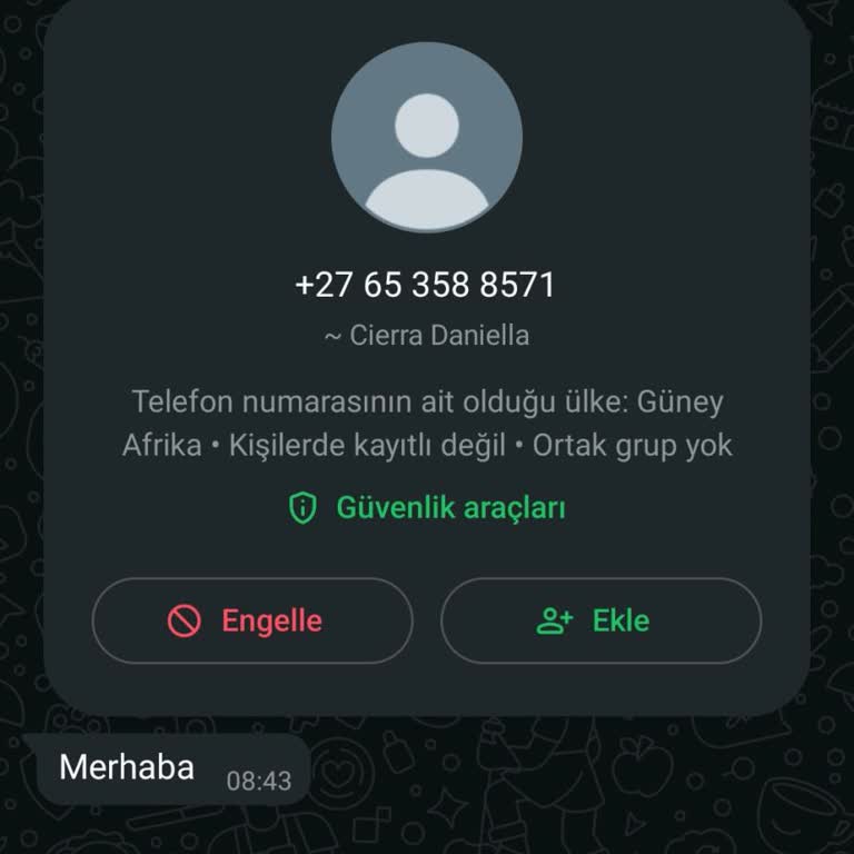 Güney Afrika'dan Gelen Şüpheli Mesaj Ve WhatsApp Güvenlik Endişesi