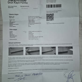 Lenovo Dizüstü Bilgisayarımda İade Sorunu