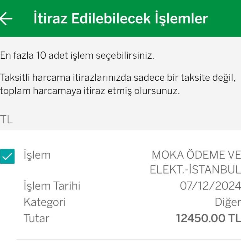 Bilinmeyen Kart İşlemi Ve İptal Talebi