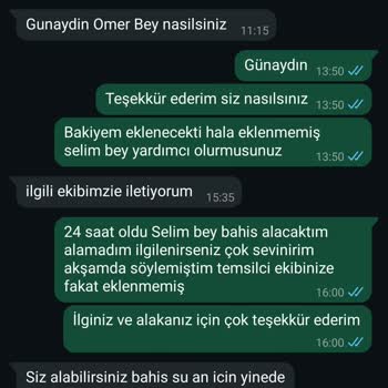 VIP Üyeye Yakışmayan Hizmet