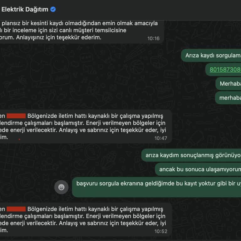 Elektrik Kesintisi Ve Yetersiz Müşteri Hizmetleri