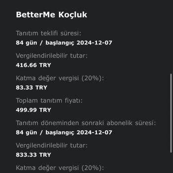 Betterme Yanıltıcı Ücretlendirme Ve İade Talebi