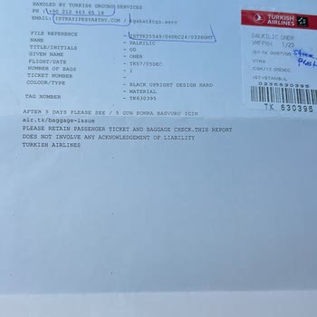 Kayıp Valiz Ve Yetersiz Müşteri Hizmeti