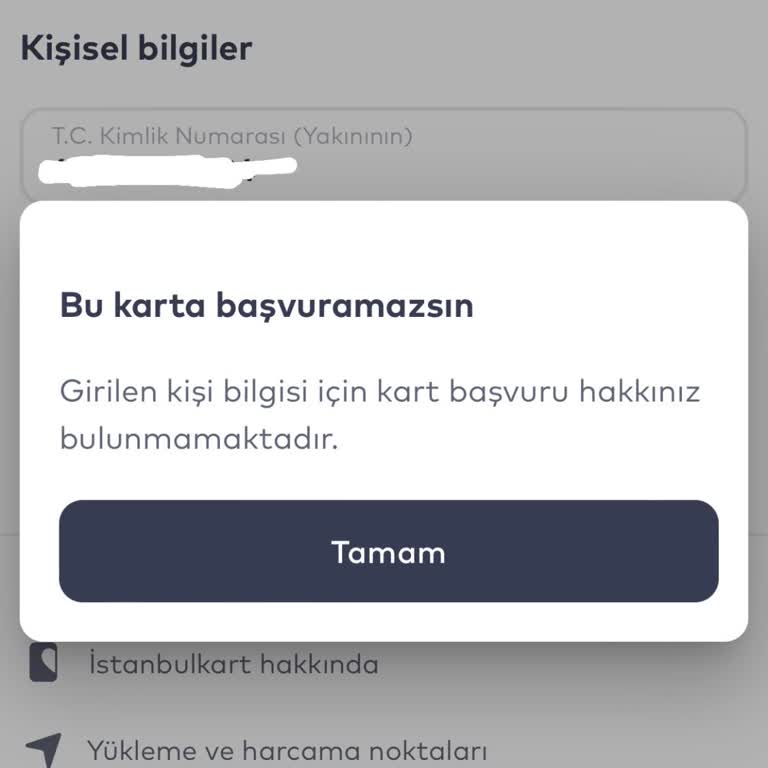 İstanbul Kart Başvurusunda Sürekli Hata Mesajı Alıyorum