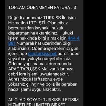 Haksız İnternet Ücreti Ve Tehditkar Mesajlar
