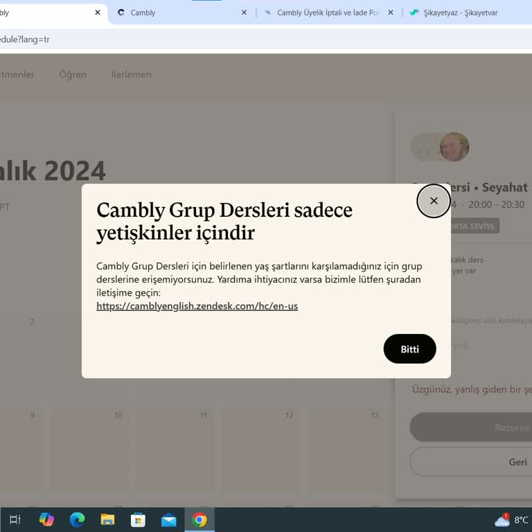 Yanlış Yaş Onayı Yüzünden Cambly'de Sorun Yaşıyorum