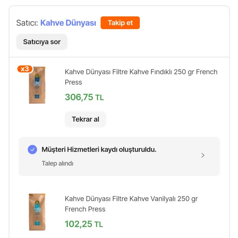 Kahve Dünyası'ndan Geciken Kargo Mağduriyeti