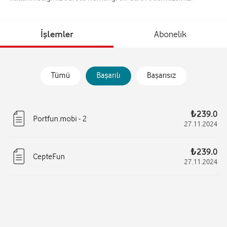 Portfun. Mobi Vodafone Faturamda Yine Beklenmedik Üyelik Ücreti Şoku