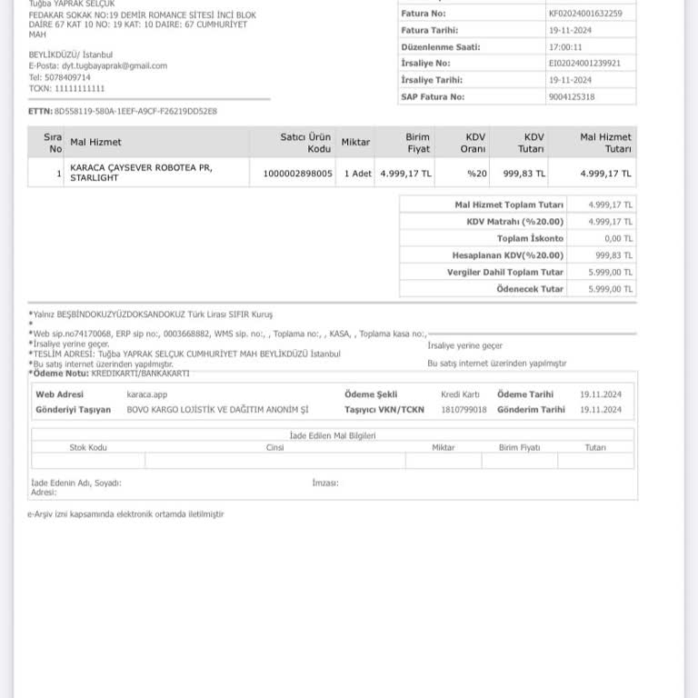 Karaca'dan İade Sürecinde Sorun Yaşayan Müşteri