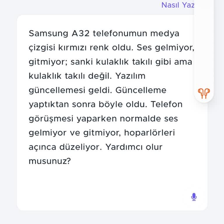 Samsung A32 Güncelleme Sonrası Ses Sorunu