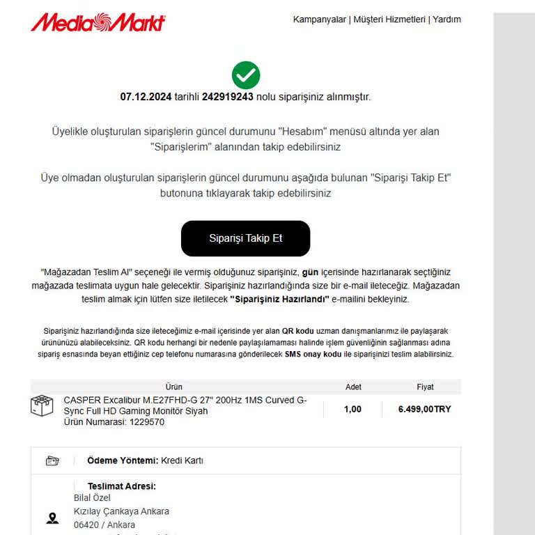 Media Markt'tan Alınan Ürün Teslim Edilmedi, Müşteri Hizmetleri Yetersiz