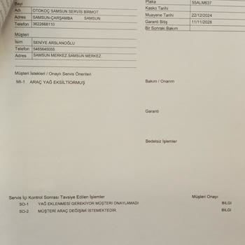 Fiat Egea Aracımda Sürekli Yağ Sorunu Ve Yetersiz Servis Desteği