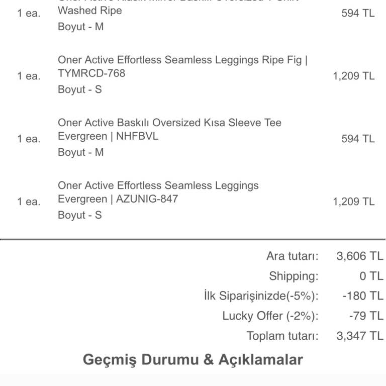 Oner Active Tayttan Haber Yok!