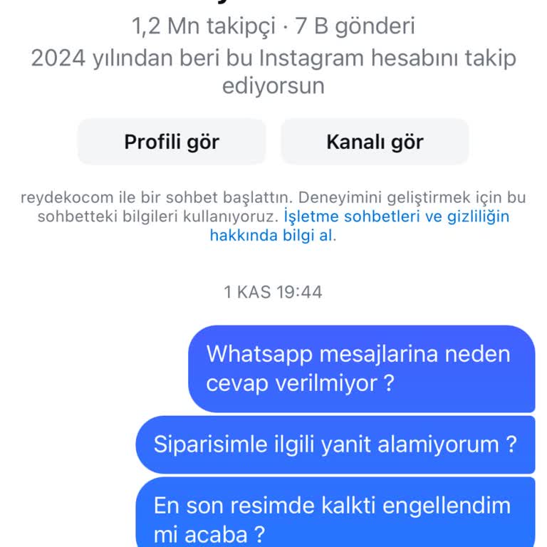 Eksik Sipariş Ve İletişim Sorunları