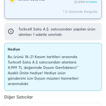Turkcell'den Aldığım Dyson Ürünün Stand Hediyesi Gönderilmedi