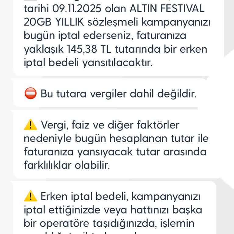 Turkcell Cayma Bedeli Sürprizi