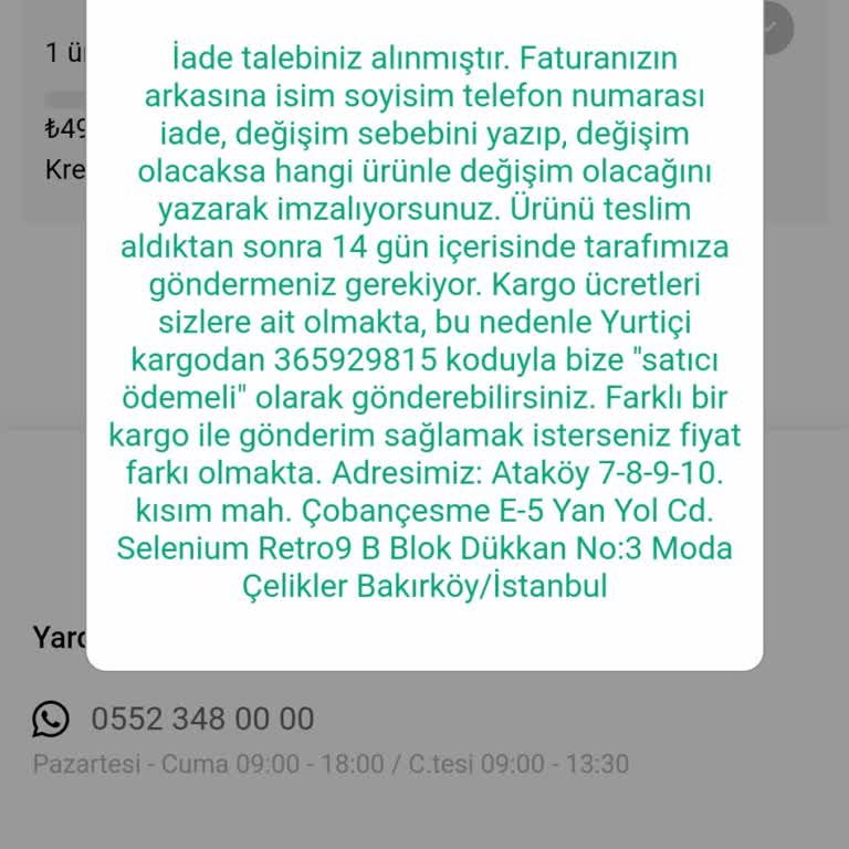 Para İadesi Sorunu Ve Müşteri Hizmetleri Hayal Kırıklığı